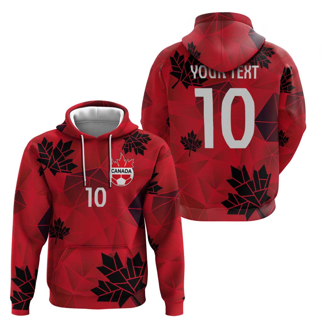 Custom Canada Football Zip Hoodie Maple Leaves Geometric Style