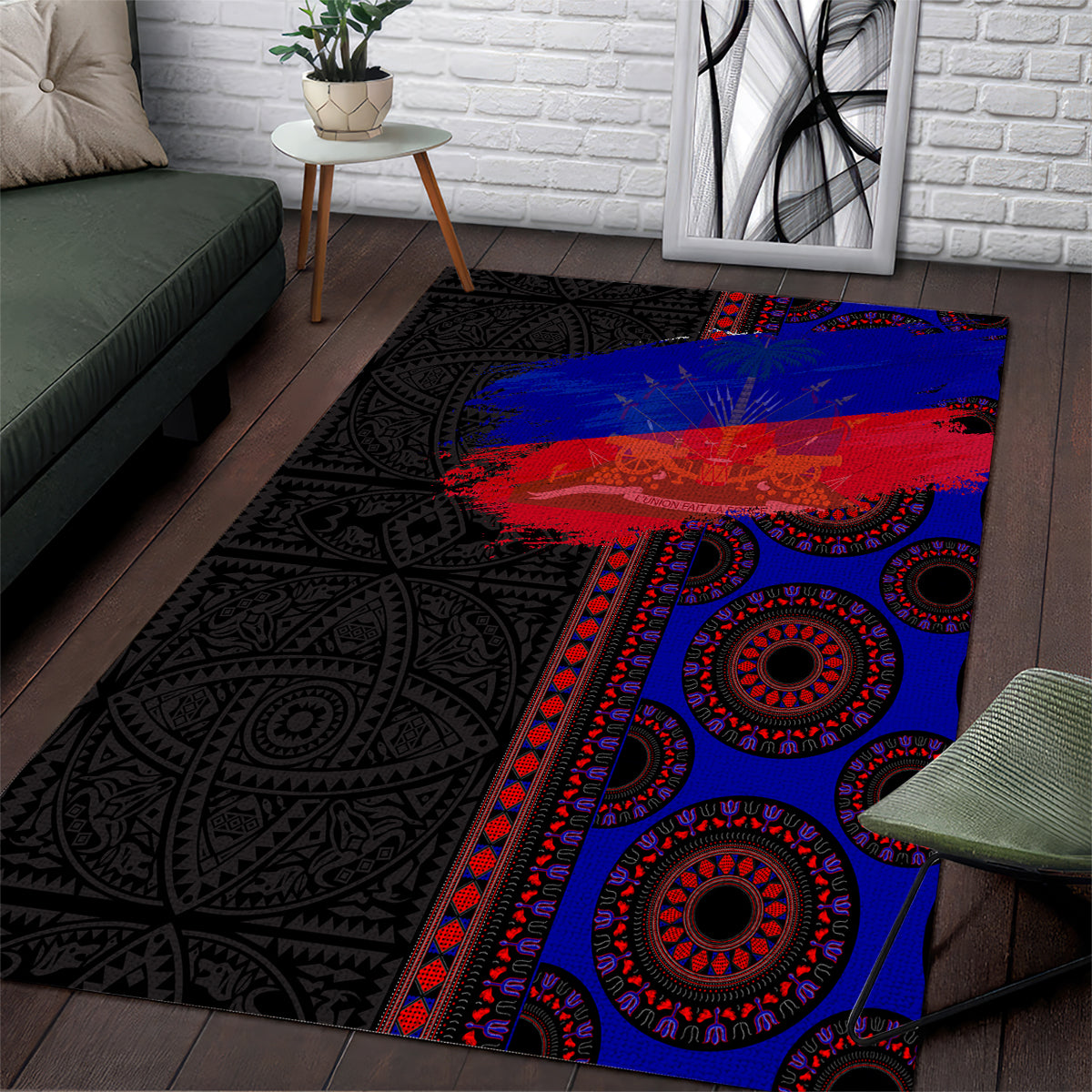 Haiti Flag Day African Seamless Pattern Area Rug