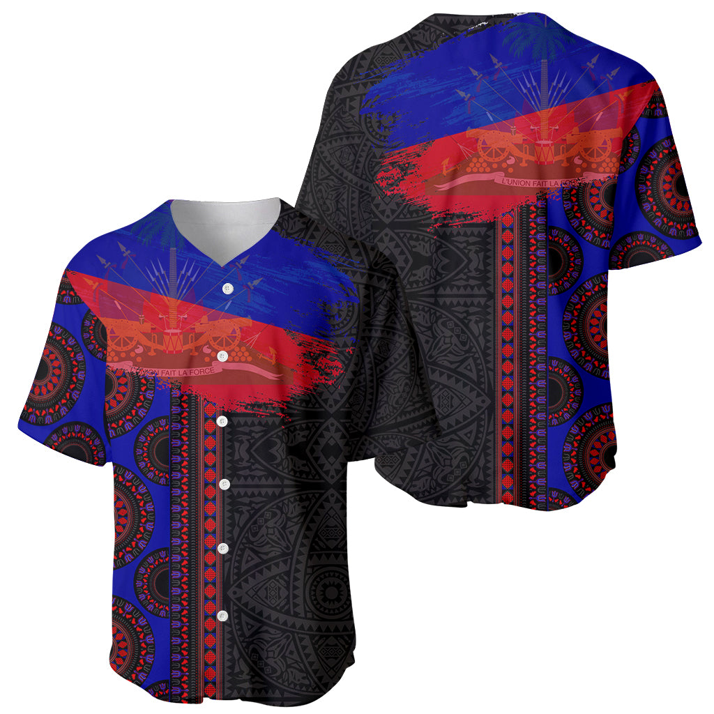 Haiti Flag Day African Seamless Pattern Baseball Jersey - Wonder Print Shop