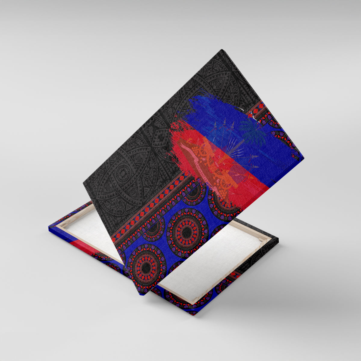 Haiti Flag Day African Seamless Pattern Canvas Wall Art - Wonder Print Shop