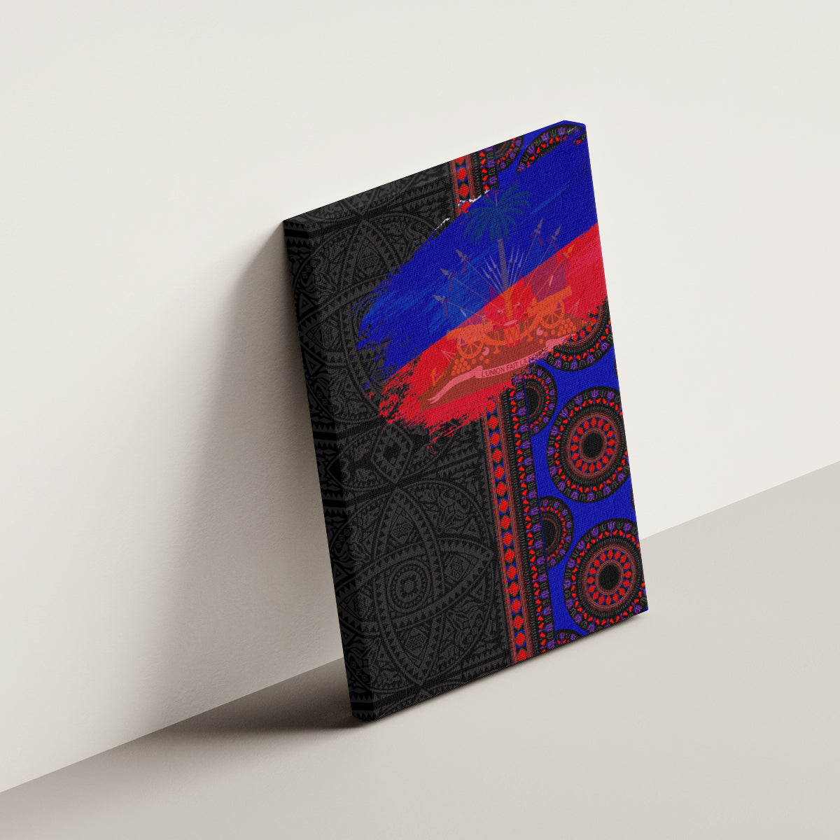 Haiti Flag Day African Seamless Pattern Canvas Wall Art - Wonder Print Shop