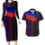 Haiti Flag Day African Seamless Pattern Couples Matching Long Sleeve Bodycon Dress and Hawaiian Shirt - Wonder Print Shop