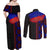 Haiti Flag Day African Seamless Pattern Couples Matching Off Shoulder Maxi Dress and Long Sleeve Button Shirt