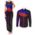 Haiti Flag Day African Seamless Pattern Couples Matching Tank Maxi Dress and Long Sleeve Button Shirt - Wonder Print Shop