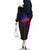 Haiti Flag Day African Seamless Pattern Family Matching Off The Shoulder Long Sleeve Dress and Hawaiian Shirt - Wonder Print Shop