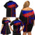 Haiti Flag Day African Seamless Pattern Family Matching Off Shoulder Short Dress and Hawaiian Shirt