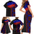 Haiti Flag Day African Seamless Pattern Family Matching Short Sleeve Bodycon Dress and Hawaiian Shirt