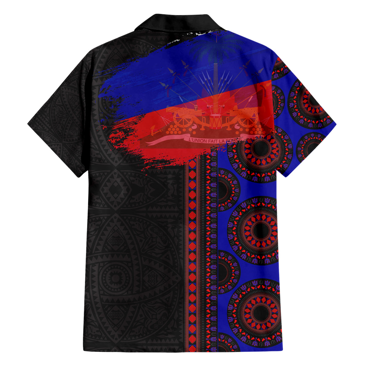 Haiti Flag Day African Seamless Pattern Family Matching Short Sleeve Bodycon Dress and Hawaiian Shirt - Wonder Print Shop
