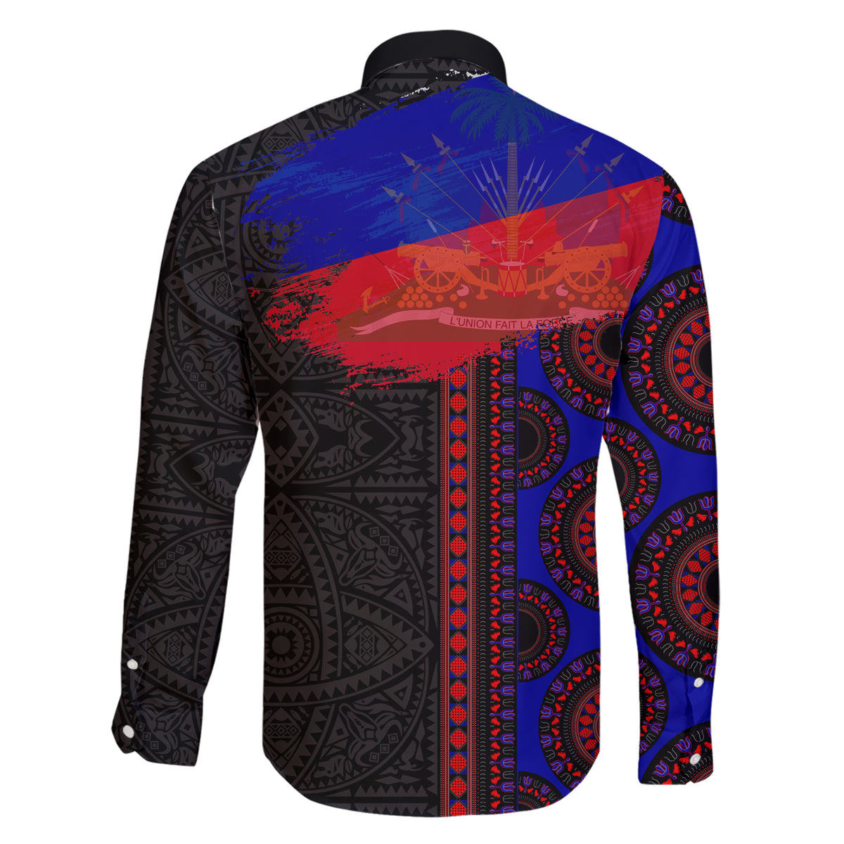 Haiti Flag Day African Seamless Pattern Family Matching Short Sleeve Bodycon Dress and Hawaiian Shirt - Wonder Print Shop