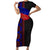 Haiti Flag Day African Seamless Pattern Family Matching Short Sleeve Bodycon Dress and Hawaiian Shirt