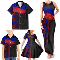 Haiti Flag Day African Seamless Pattern Family Matching Tank Maxi Dress and Hawaiian Shirt - Wonder Print Shop
