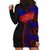 Haiti Flag Day African Seamless Pattern Hoodie Dress