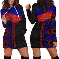 Haiti Flag Day African Seamless Pattern Hoodie Dress - Wonder Print Shop