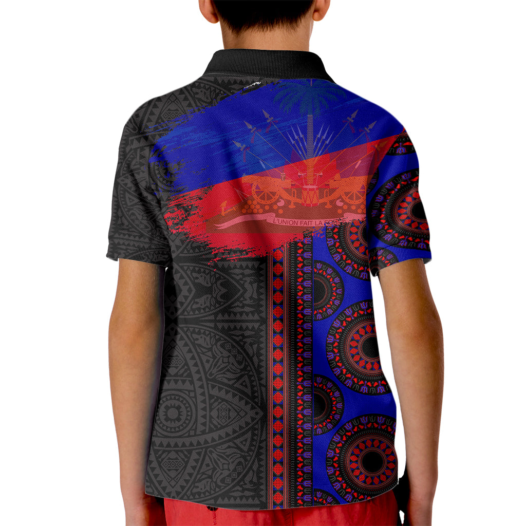 Haiti Flag Day African Seamless Pattern Kid Polo Shirt - Wonder Print Shop