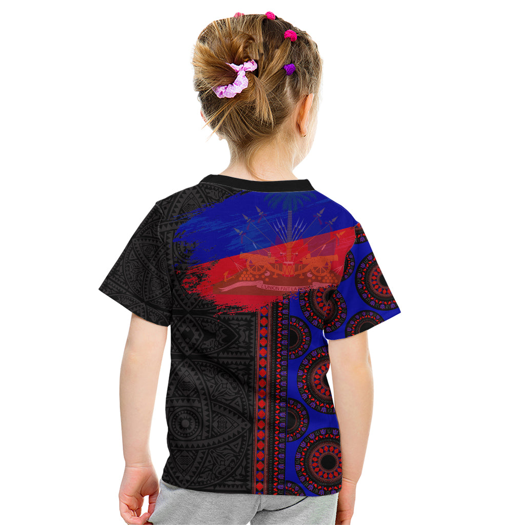Haiti Flag Day African Seamless Pattern Kid T Shirt - Wonder Print Shop
