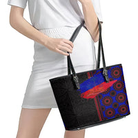 Haiti Flag Day African Seamless Pattern Leather Tote Bag - Wonder Print Shop