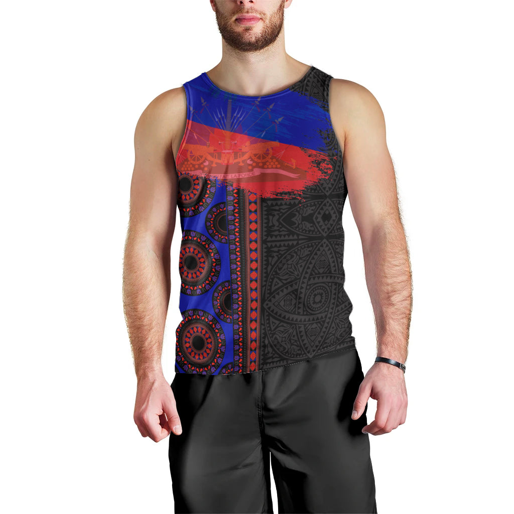 Haiti Flag Day African Seamless Pattern Men Tank Top - Wonder Print Shop