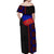Haiti Flag Day African Seamless Pattern Off Shoulder Maxi Dress