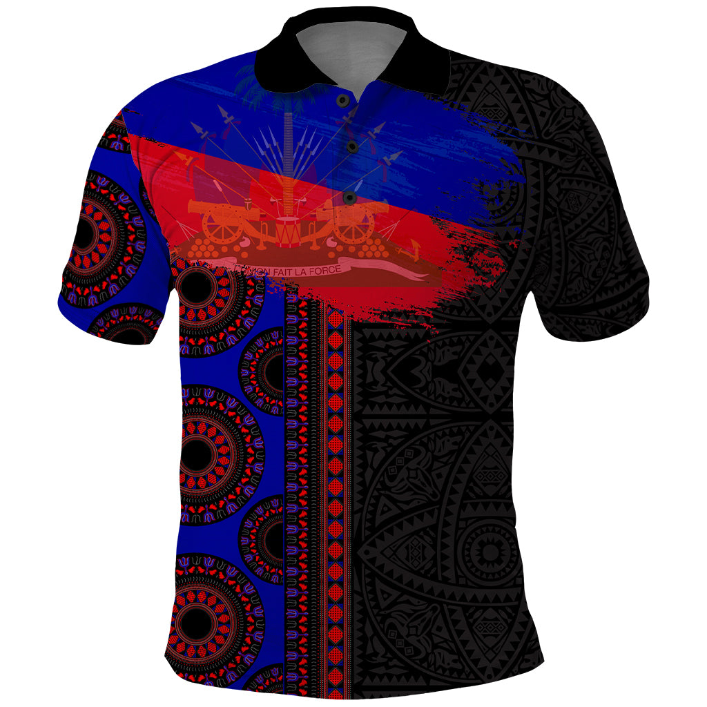 Haiti Flag Day African Seamless Pattern Polo Shirt - Wonder Print Shop