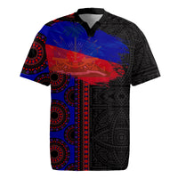 Haiti Flag Day African Seamless Pattern Rugby Jersey - Wonder Print Shop
