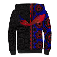 Haiti Flag Day African Seamless Pattern Sherpa Hoodie - Wonder Print Shop