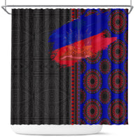Haiti Flag Day African Seamless Pattern Shower Curtain
