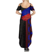 Haiti Flag Day African Seamless Pattern Summer Maxi Dress - Wonder Print Shop