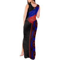 Haiti Flag Day African Seamless Pattern Tank Maxi Dress - Wonder Print Shop