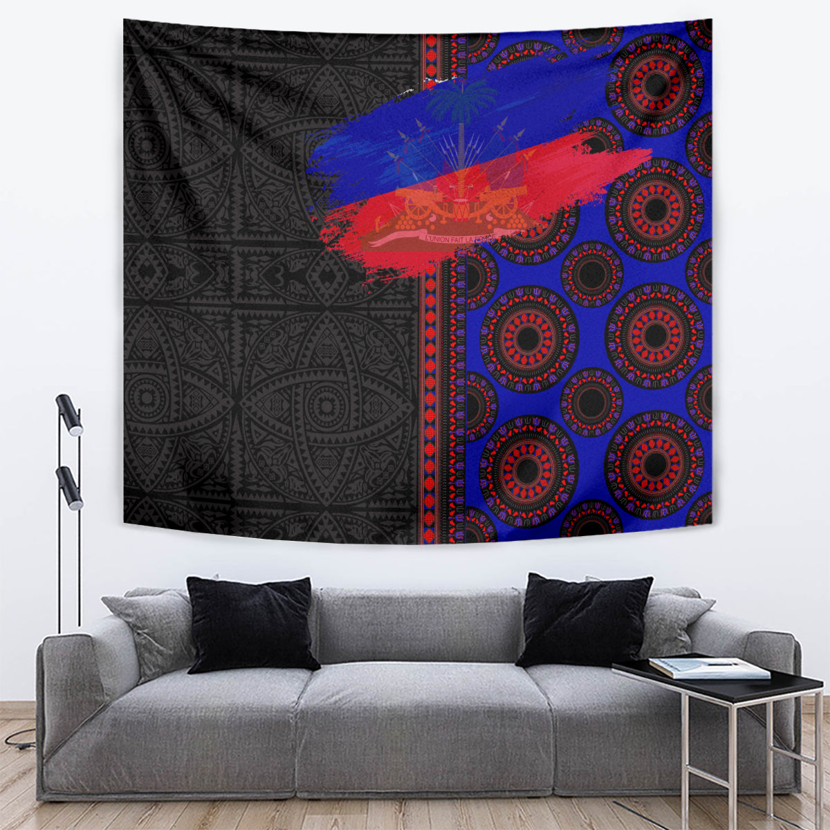 Haiti Flag Day African Seamless Pattern Tapestry - Wonder Print Shop