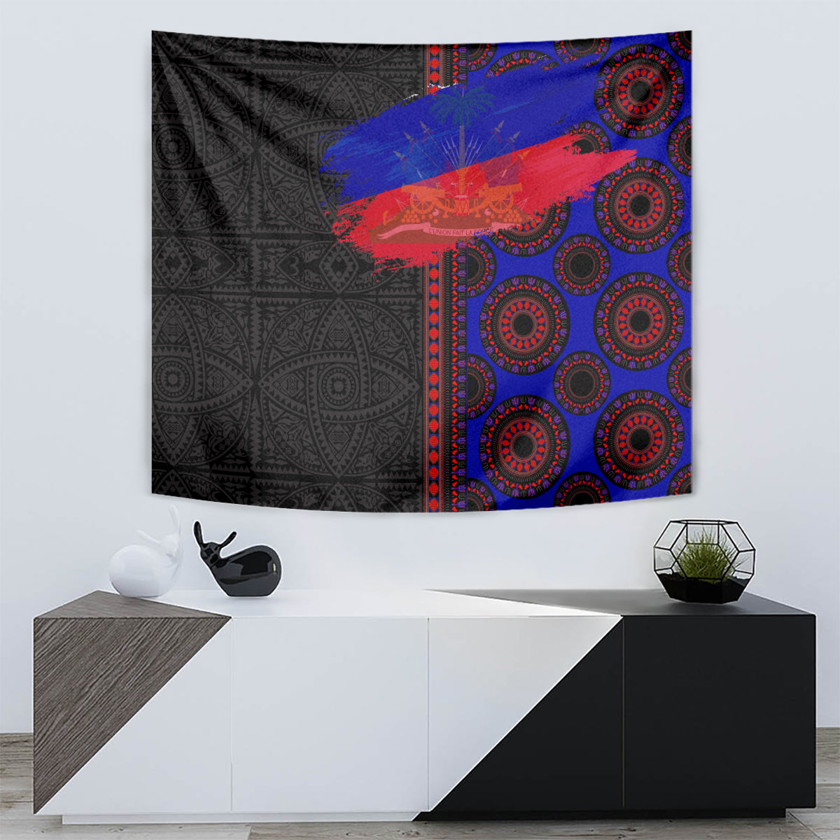 Haiti Flag Day African Seamless Pattern Tapestry - Wonder Print Shop
