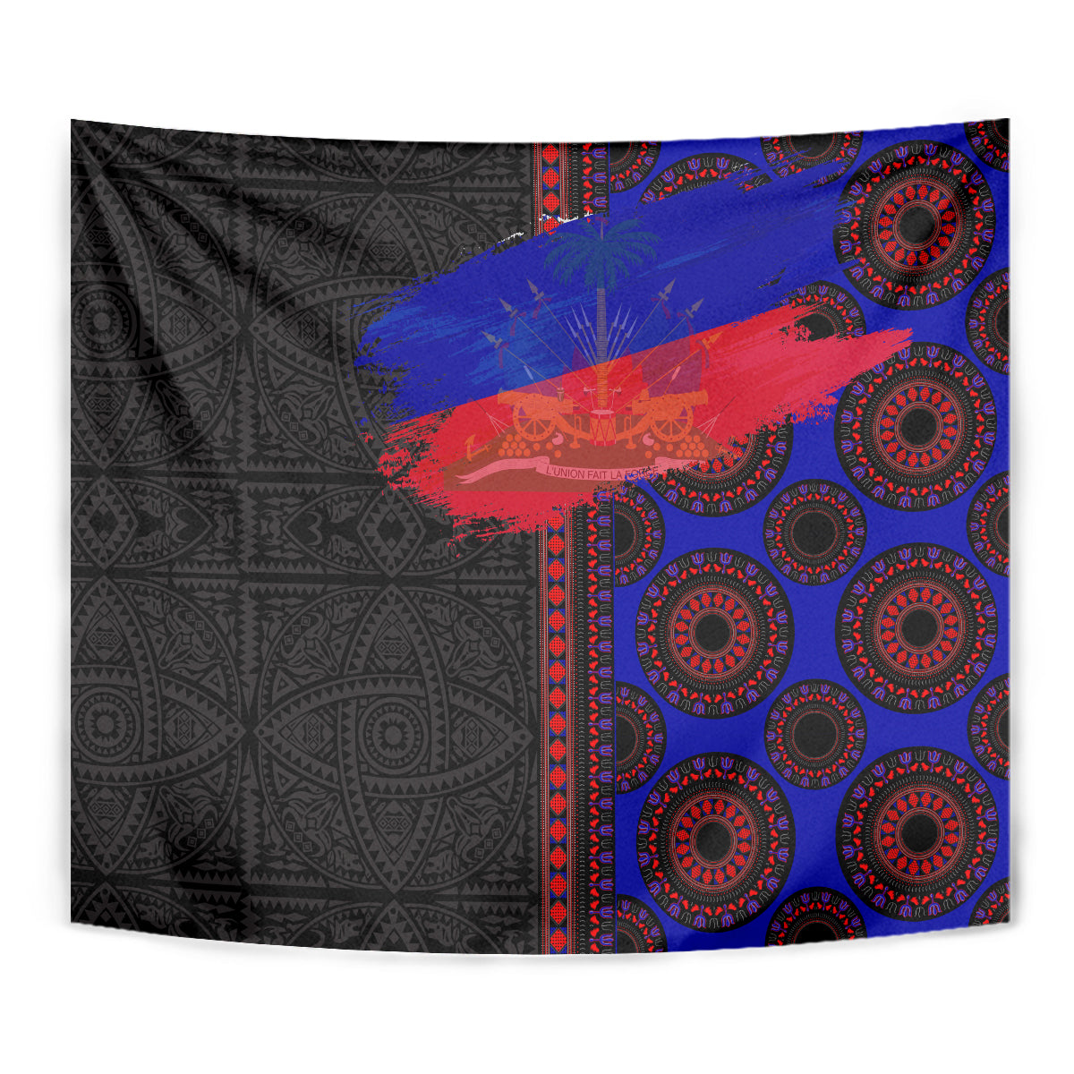 Haiti Flag Day African Seamless Pattern Tapestry - Wonder Print Shop