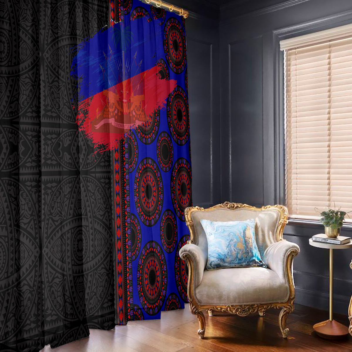Haiti Flag Day African Seamless Pattern Window Curtain - Wonder Print Shop