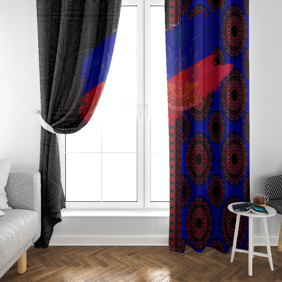 Haiti Flag Day African Seamless Pattern Window Curtain - Wonder Print Shop