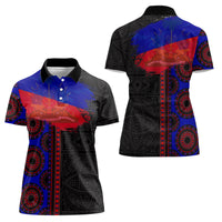 Haiti Flag Day African Seamless Pattern Women Polo Shirt - Wonder Print Shop