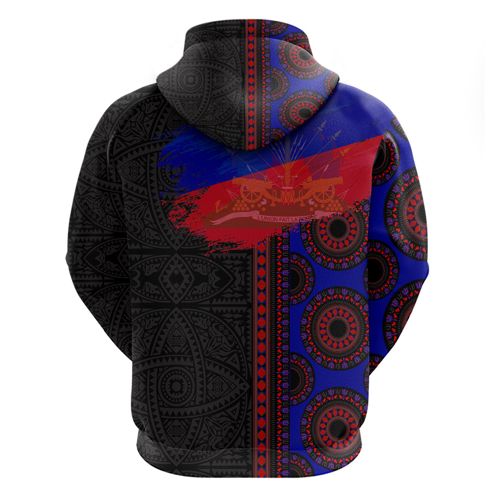 Haiti Flag Day African Seamless Pattern Zip Hoodie - Wonder Print Shop