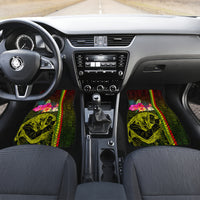 Hawaiian Reggae Music Car Mats Jamaica Singer Tribal Polynesian and Hibiscus - Wonder Print Shop