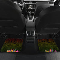 Hawaiian Reggae Music Car Mats Jamaica Singer Tribal Polynesian and Hibiscus - Wonder Print Shop