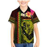 Hawaiian Reggae Music Family Matching Mermaid Dress and Hawaiian Shirt Jamaica Singer Tribal Polynesian and Hibiscus - Wonder Print Shop