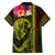 Hawaiian Reggae Music Family Matching Off Shoulder Short Dress and Hawaiian Shirt Jamaica Singer Tribal Polynesian and Hibiscus - Wonder Print Shop