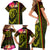 Hawaiian Reggae Music Family Matching Short Sleeve Bodycon Dress and Hawaiian Shirt Jamaica Singer Tribal Polynesian and Hibiscus - Wonder Print Shop