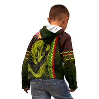 Hawaiian Reggae Music Kid Hoodie Jamaica Singer Tribal Polynesian and Hibiscus - Wonder Print Shop
