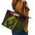 Hawaiian Reggae Music Leather Tote Bag Jamaica Singer Tribal Polynesian and Hibiscus