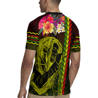 Hawaiian Reggae Music Rugby Jersey Jamaica Singer Tribal Polynesian and Hibiscus - Wonder Print Shop