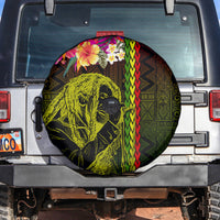 Hawaiian Reggae Music Spare Tire Cover Jamaica Singer Tribal Polynesian and Hibiscus - Wonder Print Shop