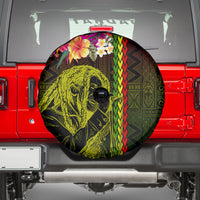 Hawaiian Reggae Music Spare Tire Cover Jamaica Singer Tribal Polynesian and Hibiscus - Wonder Print Shop