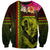 Hawaiian Reggae Music Sweatshirt Jamaica Singer Tribal Polynesian and Hibiscus - Wonder Print Shop