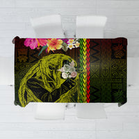 Hawaiian Reggae Music Tablecloth Jamaica Singer Tribal Polynesian and Hibiscus - Wonder Print Shop