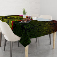 Hawaiian Reggae Music Tablecloth Jamaica Singer Tribal Polynesian and Hibiscus - Wonder Print Shop