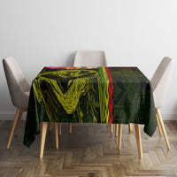 Hawaiian Reggae Music Tablecloth Jamaica Singer Tribal Polynesian and Hibiscus - Wonder Print Shop