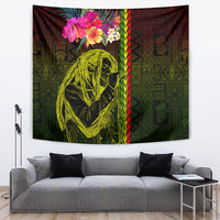 Hawaiian Reggae Music Tapestry Jamaica Singer Tribal Polynesian and Hibiscus - Wonder Print Shop